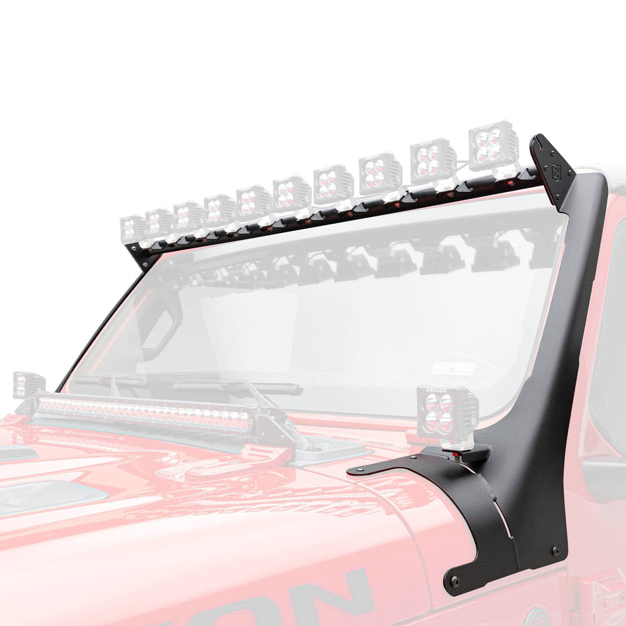 ZROADZ Front Roof LED Bracket Z934931-BK2 2019-2022 Jeep Gladiator Black