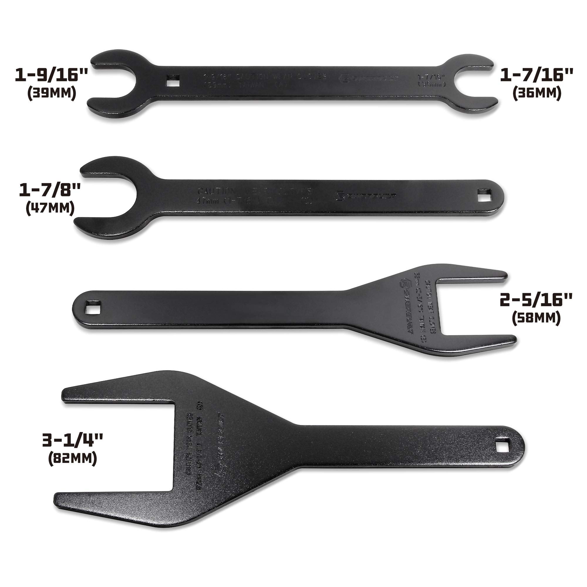 Fan Clutch Wrench Kit Powerbuilt, 4 Piece, Remove Fan Clutches, Ford, Chrysler, Jeep, Some Import Vehicles, Storage Case - 648746, Black