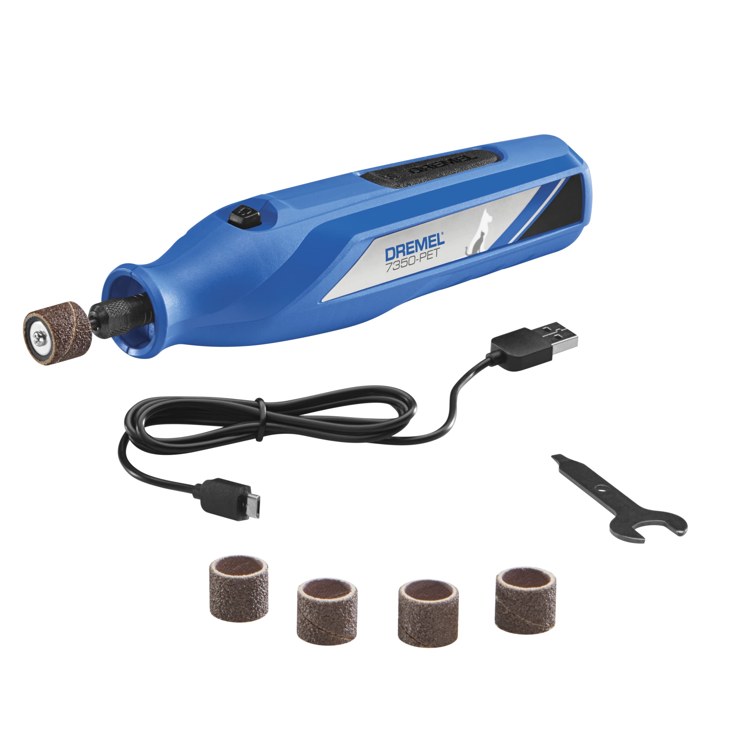Dremel 4V Pet & Dog Nail Grinder 7350-PET, Easy-To-Use & Safe Nail Trimmer, Professional Pet Grooming Kit - Works on Large, Medium, Small Dogs & Cats