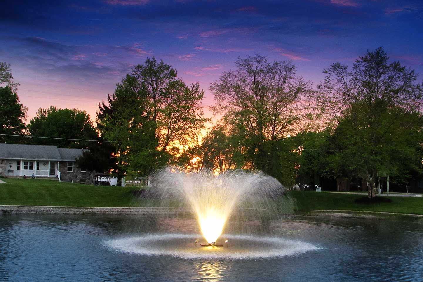 Scott Aerator Outdoor Fountain Night Glo LED Set Fountains and Display Aerators | Made in USA