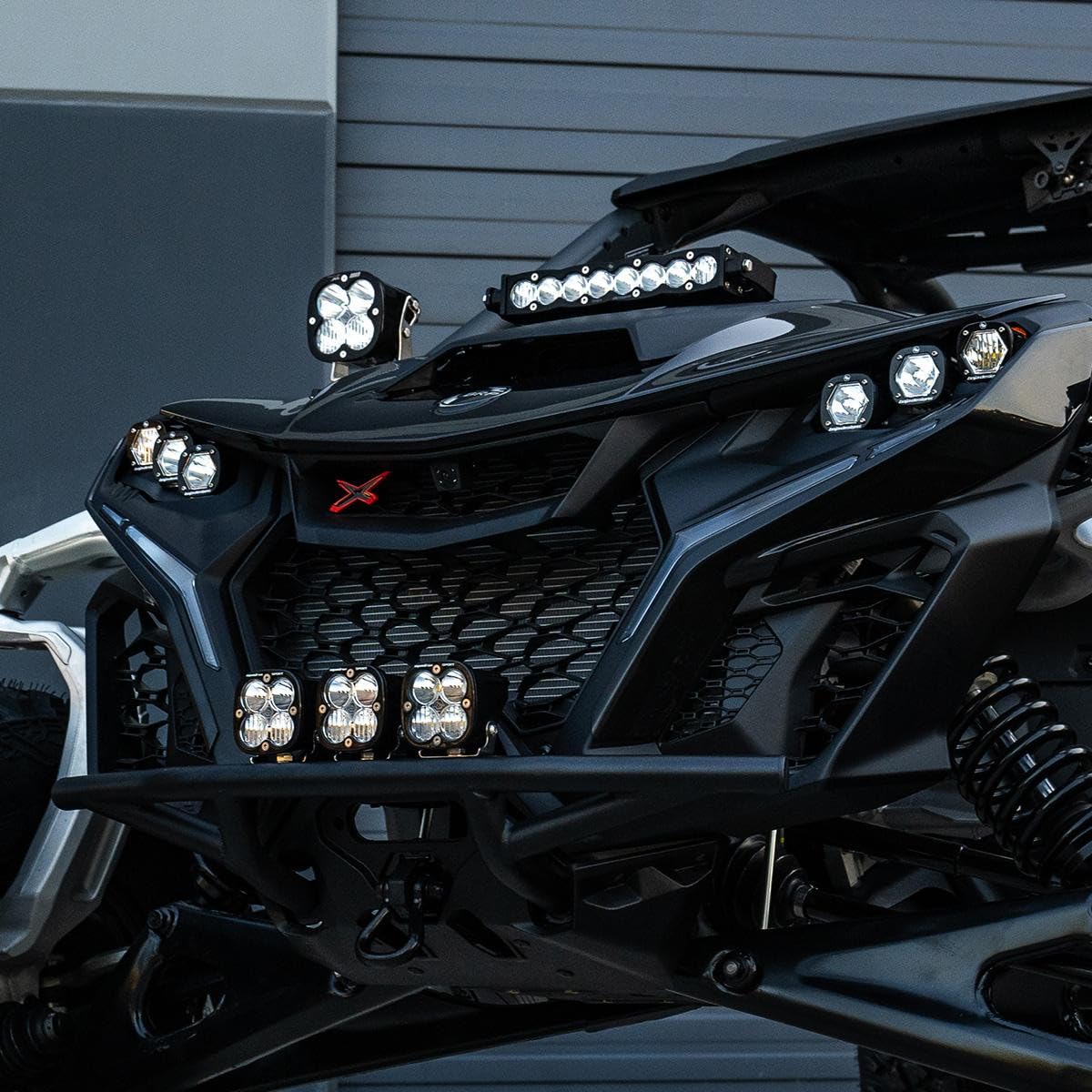Baja Designs 10-inch S8 LED Bar Shock Tower Light Kit for Can-Am Maverick R UTV, Amber Lens