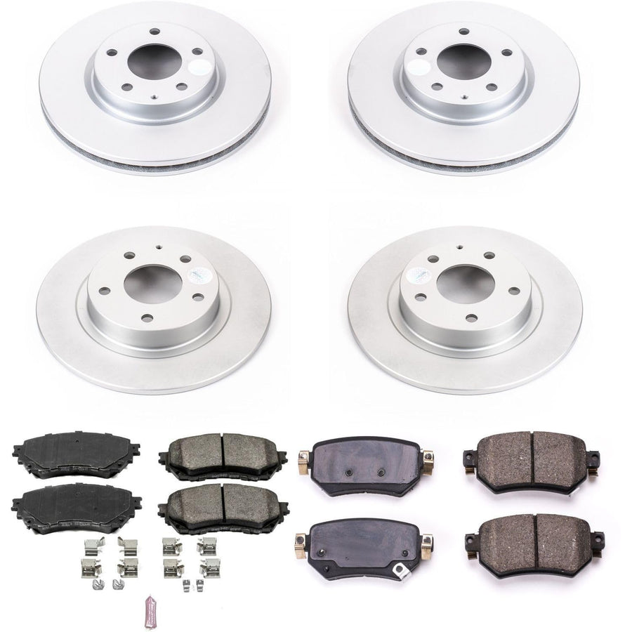 Power Stop CRK8067 Geomet Coated Brake Kit Front & Rear For Mazda 6 2016-2018 [Model Specific]