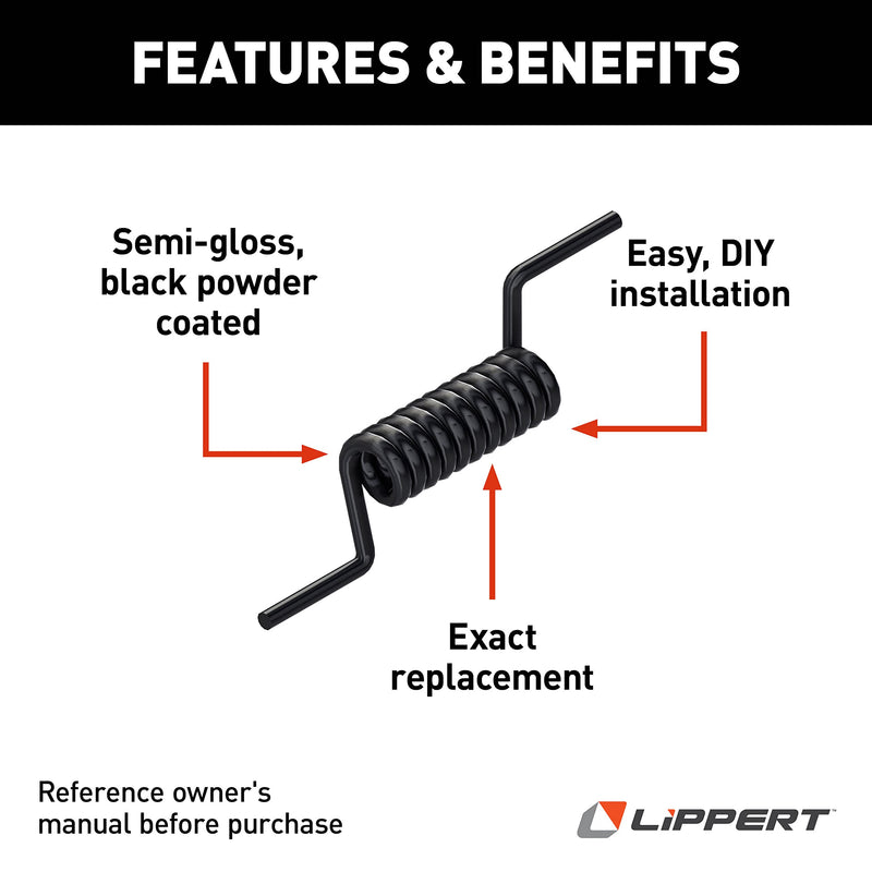 Lippert Components Ramp Door Replacement Light Duty Spring for Toy Hauler, Black