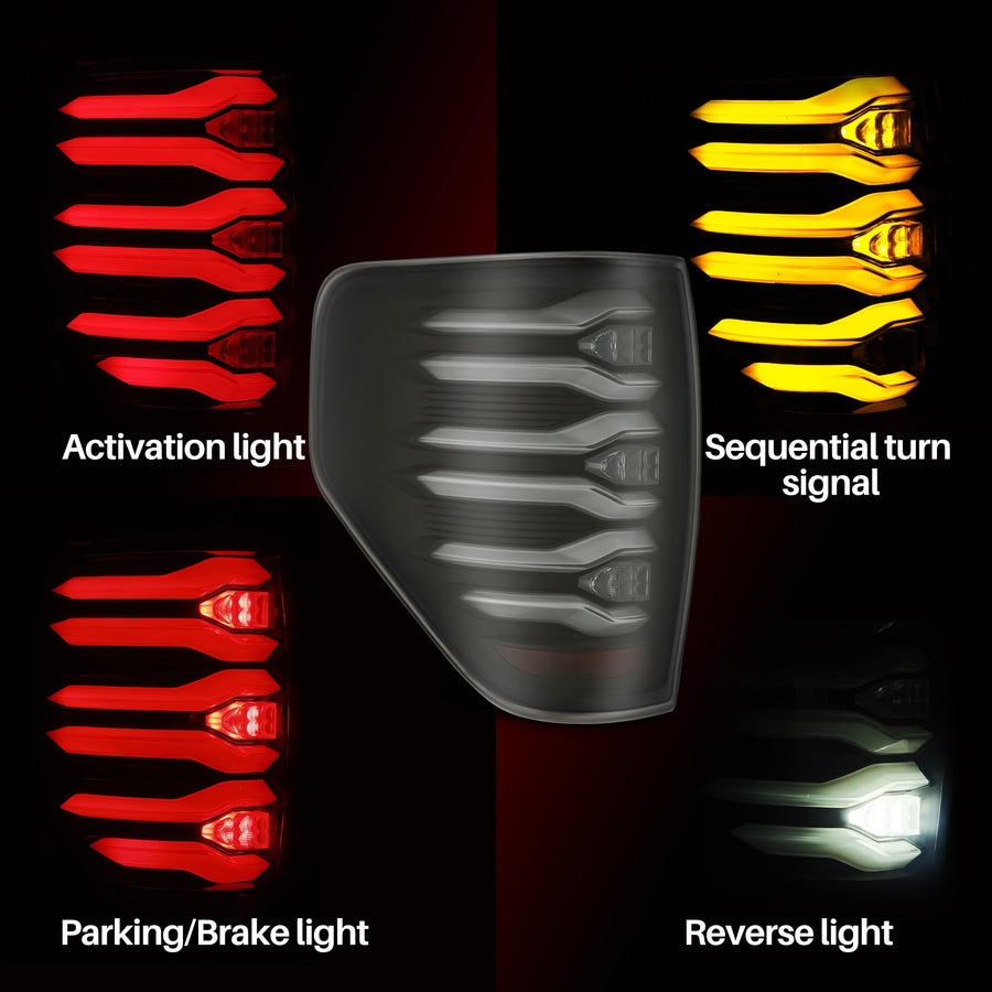09-14 F150 AlphaRex LUXX-Series LED Tail Lights Black