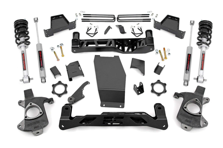 6" Rough Country Suspension Lift Kit with N3 Struts/N3 Shocks for Chevy Silverado & GMC Sierra 1500 (2014-2018 w/Stock Cast Alu or Stamped Steel Control Arms)