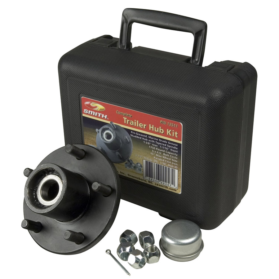 Trailer Hub Kit - CE Smith - Boat Trailer Hub kit for Trailer Accessories - 1.37" Tapped; 5 Studs with 4.5" Bolt Diameter - 1750 LB Capacity (13511)
