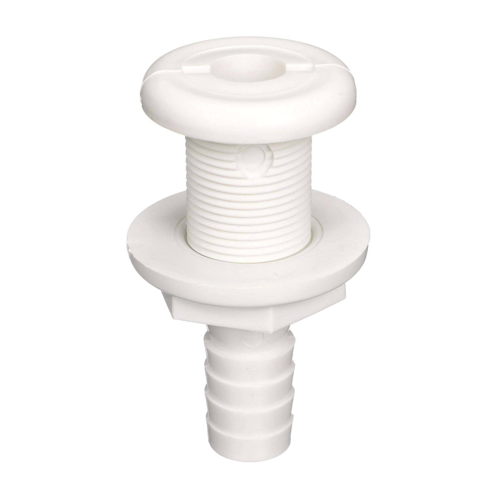 Polypropylene attwood 3873-3 Straight Thru-Hull Connector for Boating Plumbing Fittings, White Finish
