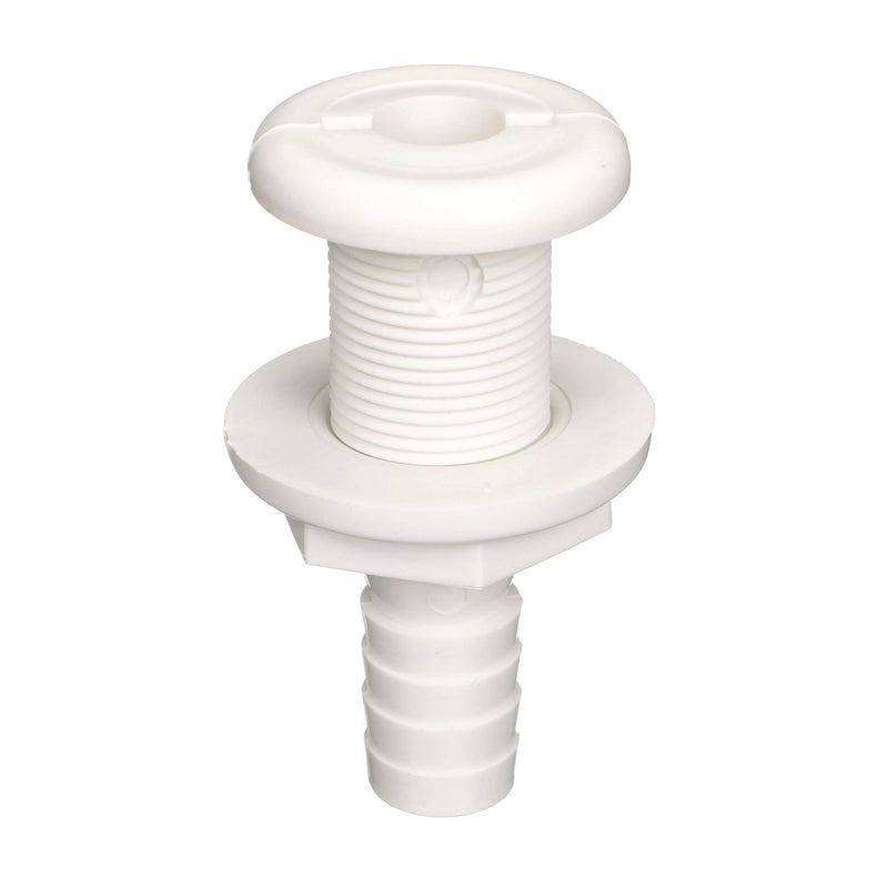 Polypropylene attwood 3873-3 Straight Thru-Hull Connector for Boating Plumbing Fittings, White Finish