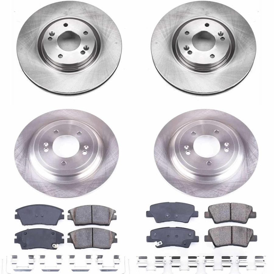 Power Stop Autospecialty KOE8003 Front and Rear Replacement Brake Kit-OE Brake Rotors & Ceramic Brake Pads