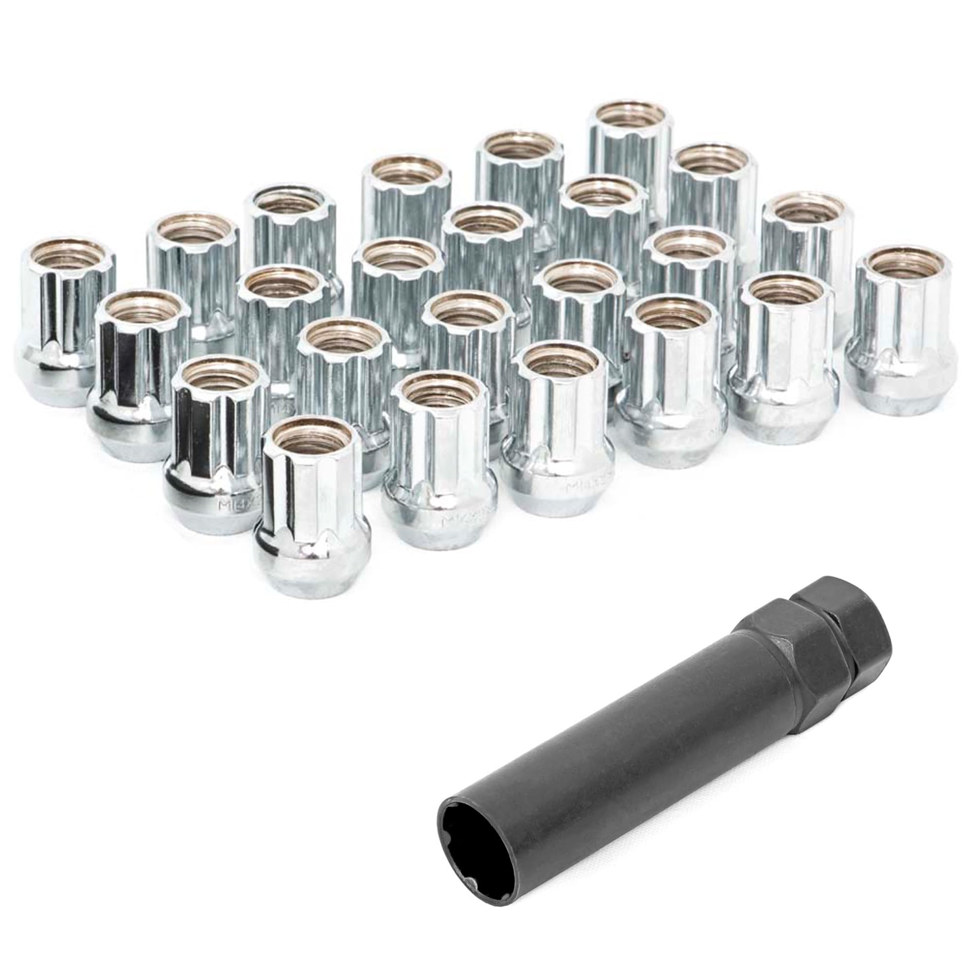Rough Country Lug Nut Set Chrome M12X1.25 with Painted (0 x 0. inches /0 x, 0 inches Offset)