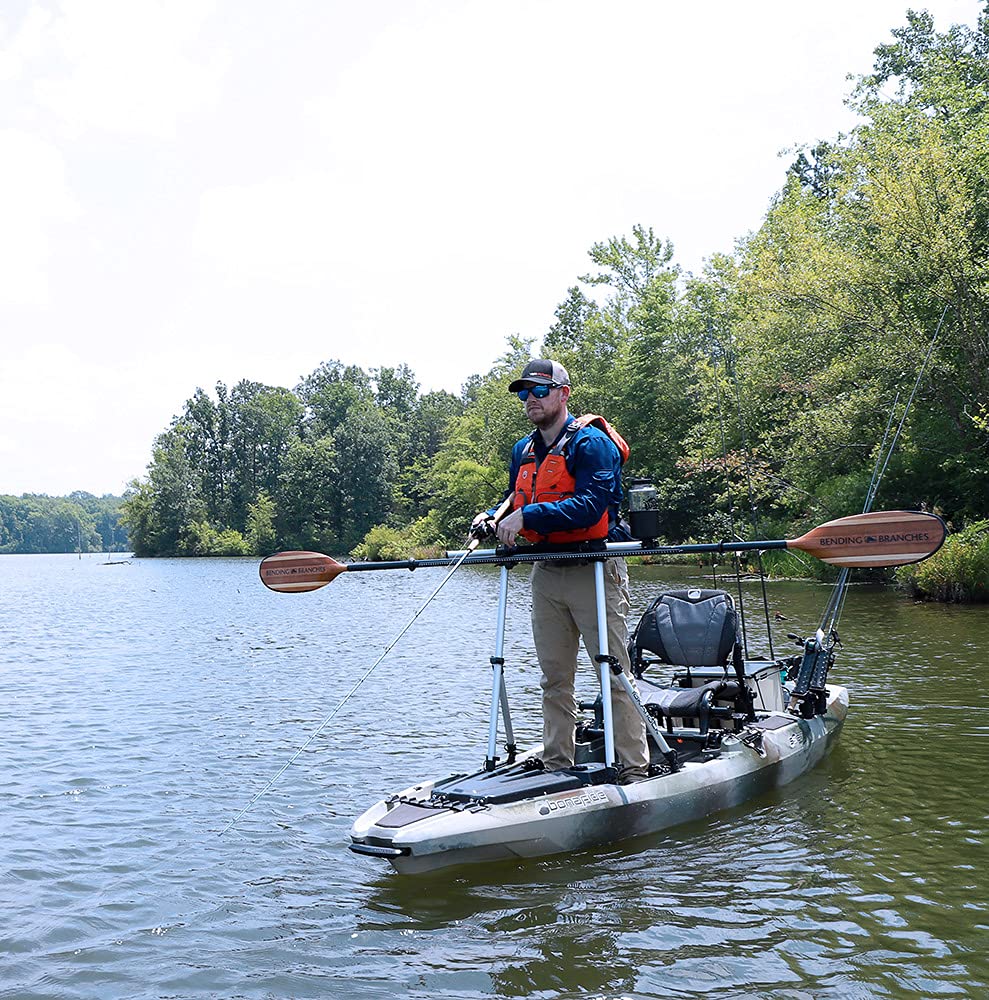 YakAttack Universal CommandStand Kayak Stand Assist Bar | Adjustable Width | Includes Paddle Holders & Accessory Mounts | Track or Flat Mount | Folding Frame | Made in USA
