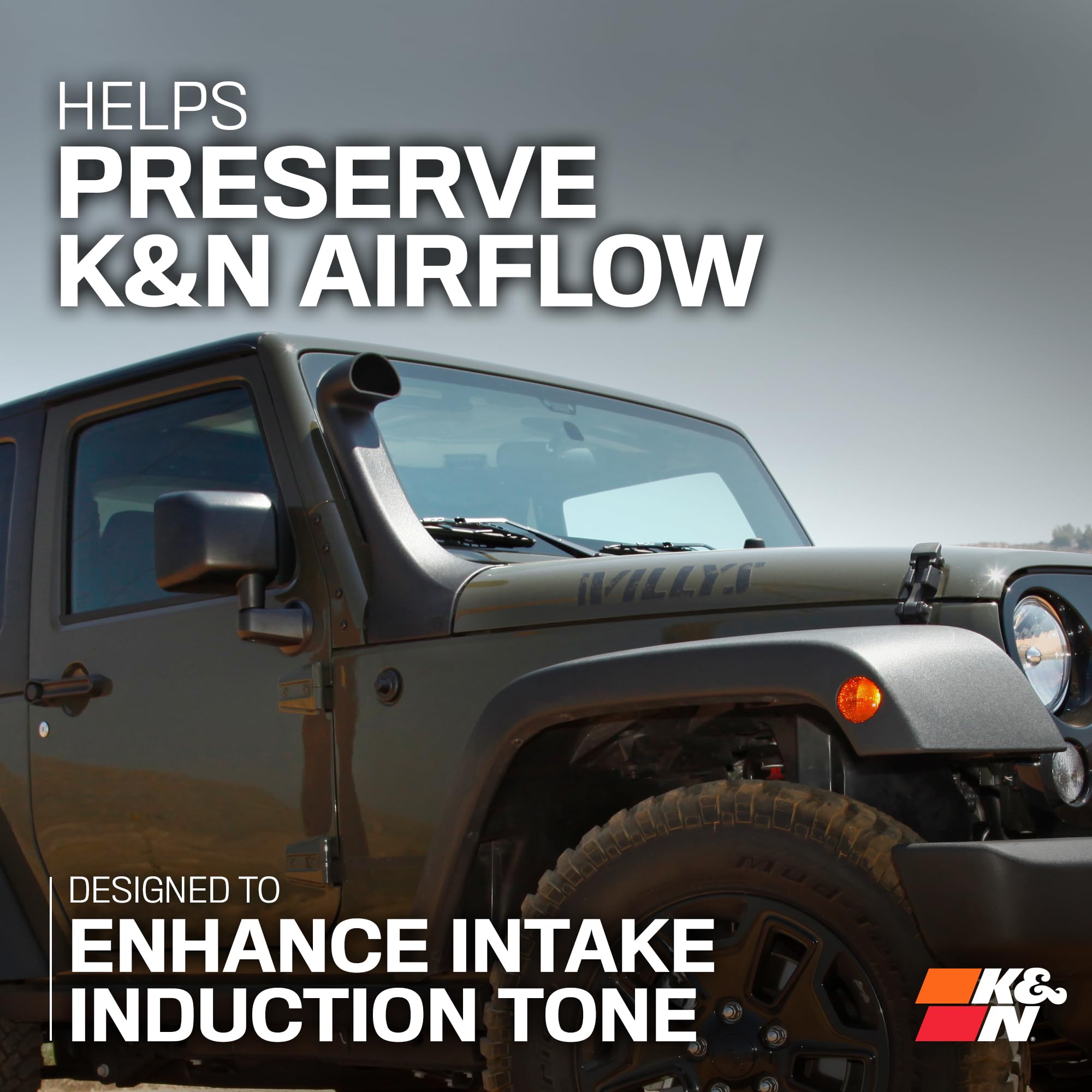 Cold Air Intake System K&N: High-Flow Air-Filter, Increase Performance & Horsepower: Compatible with 2012-2017 JEEP Wrangler; 2018-2018 JEEP Wrangler JK, 57-1573