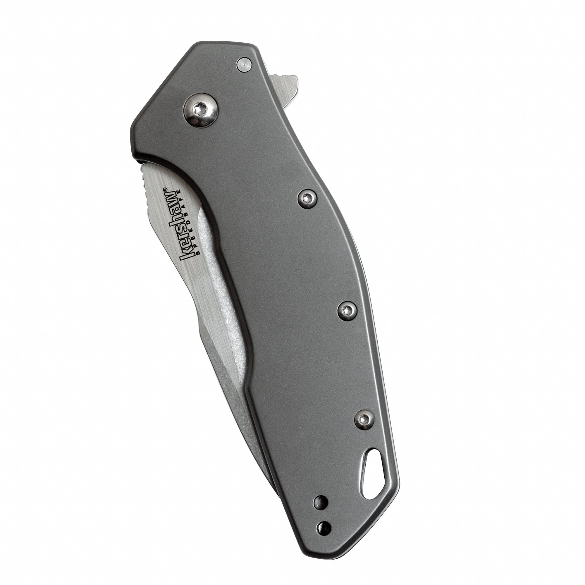 Eris Kershaw Folding Pocket Knife (1881); 3-Inch Stainless Steel Drop-Point Blade Featuring SpeedSafe Assisted Opening, Titanium-Coated Handle, Secure Frame Lock and Reversible Pocket Clip; 4.7 OZ