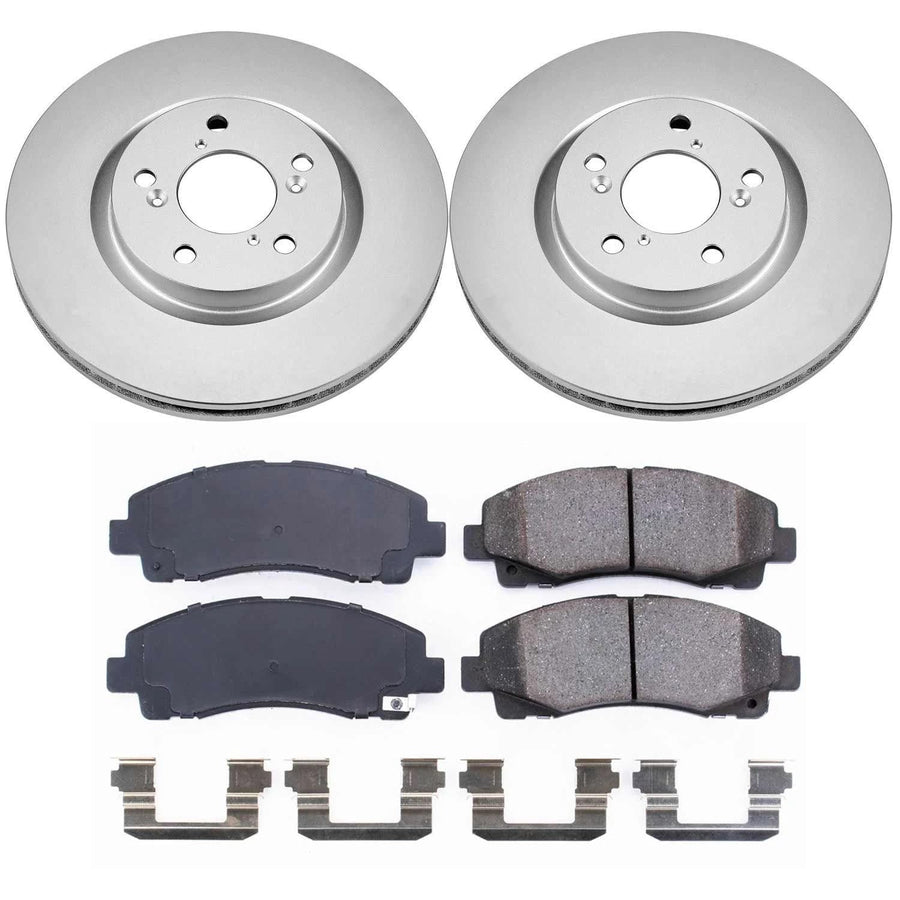 Power Stop CRK5855 Brake Rotor & Coated Ceramic Brake Pads- front For Acura TL 2009-2014 [Model Specific]
