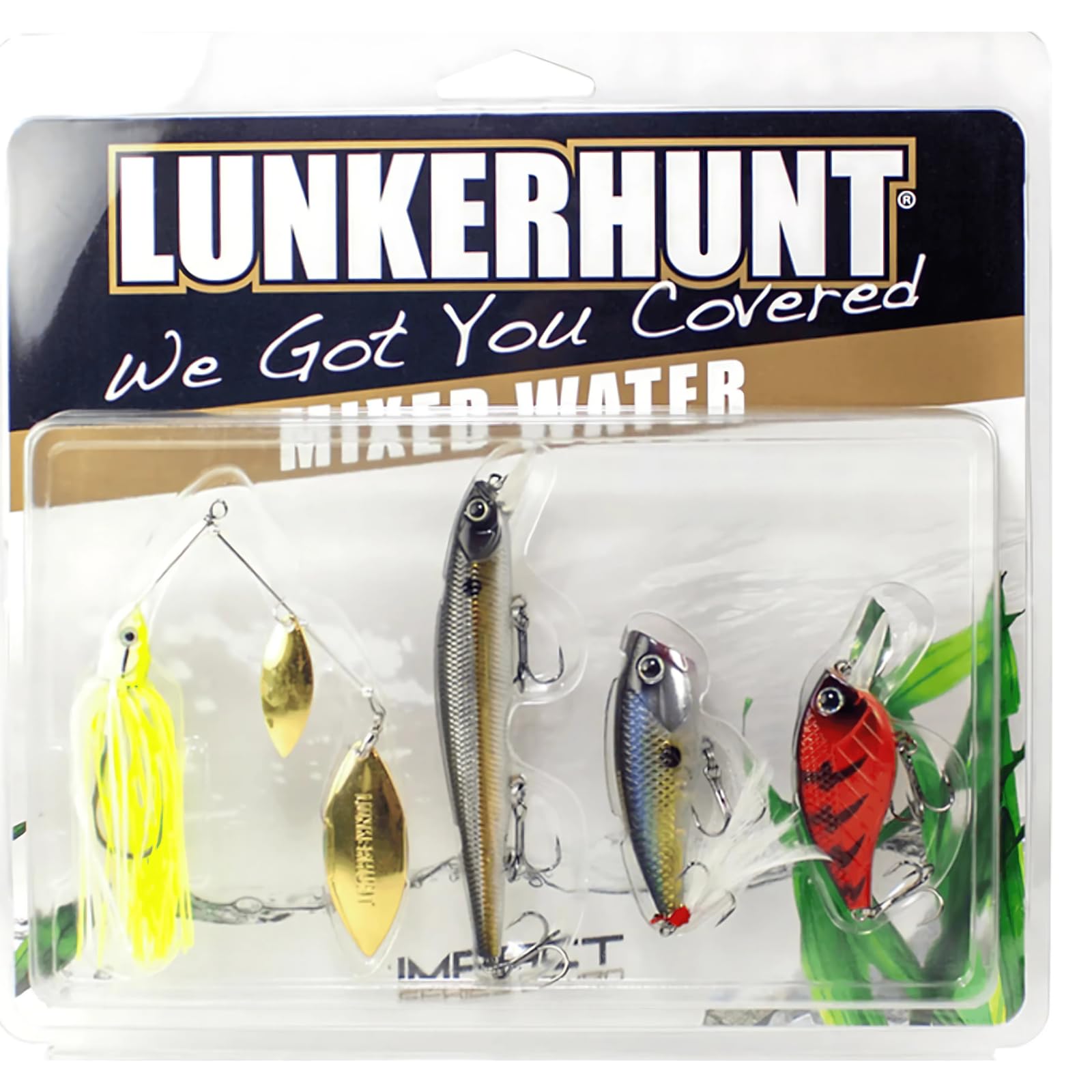 Mixed Water LUNKERHUNT Crankbaits – 4-Pack | Premium Hard Bait Fishing Lures for Bass, Walleye & Saltwater | Ideal for Deep Water Action