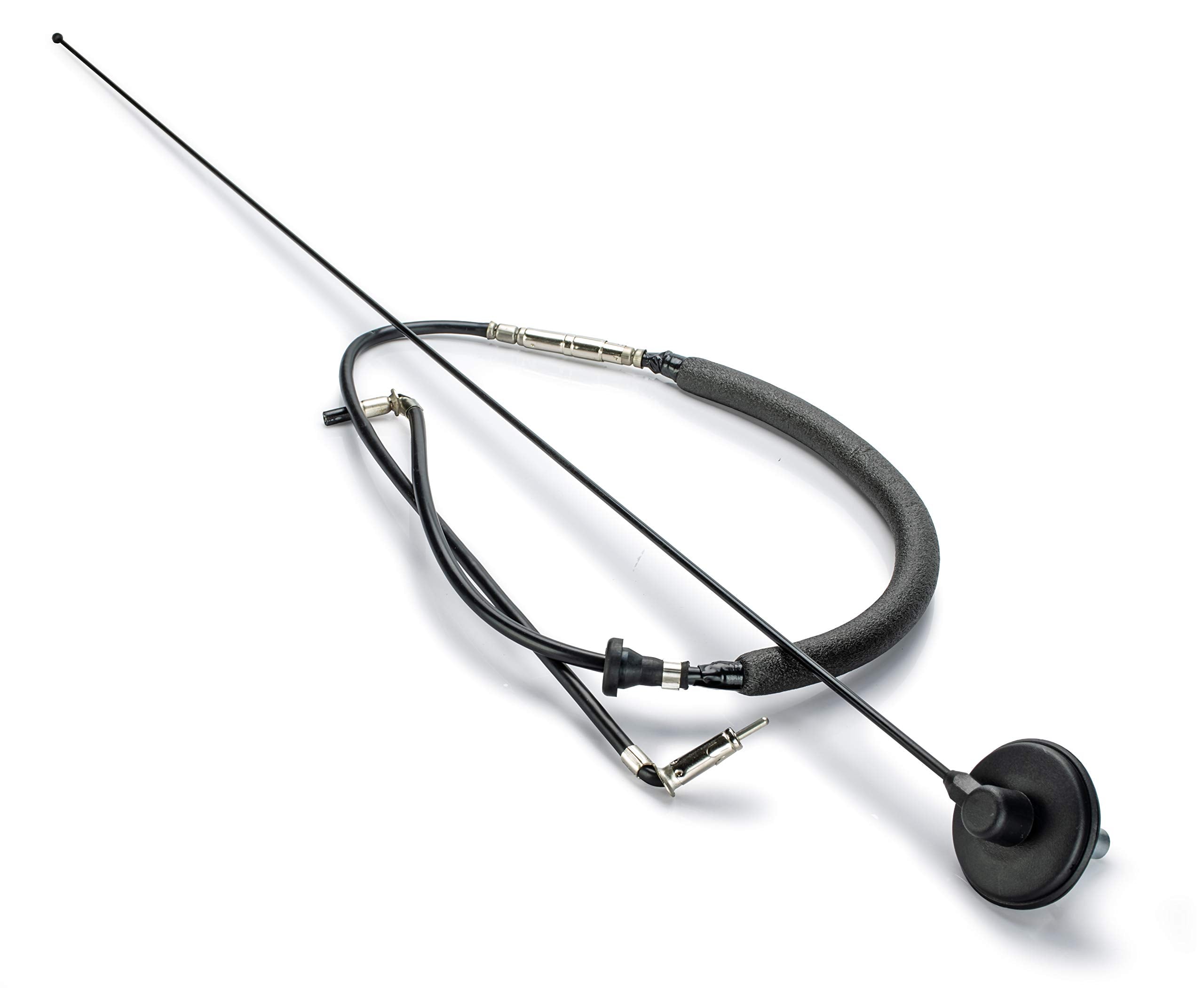Offroad DV8 Full Size Antenna for 1997-2006 Wrangler TJ | 31" Long | Includes New Wiring | Stainless Steel Construction | Black Finish