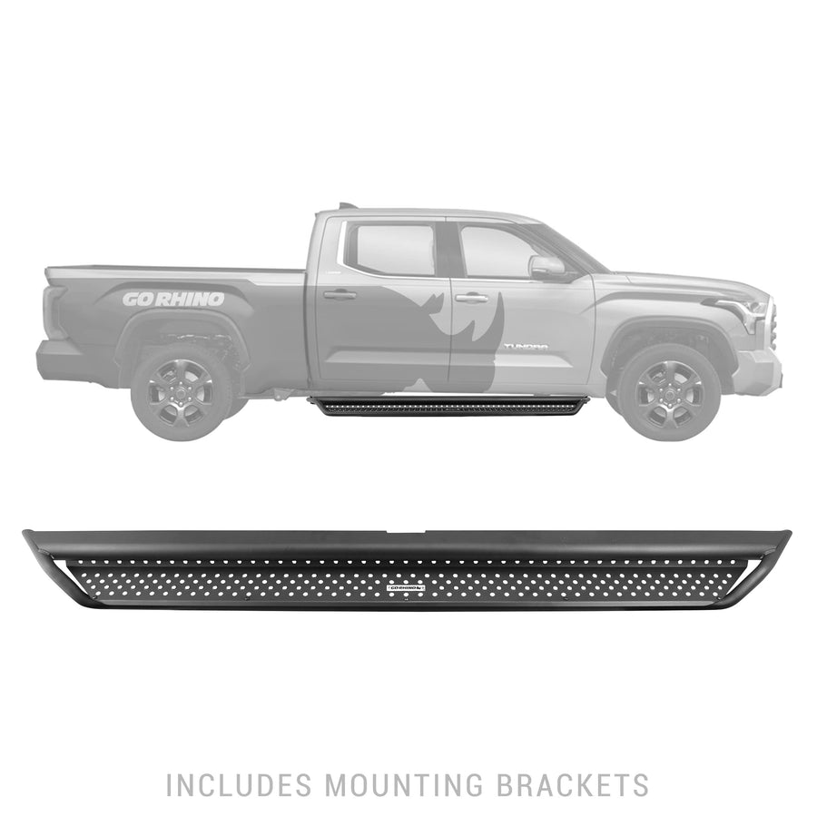 Dominator Xtreme D1 Sidestep & Brackets Go Rhino | Mild Steel, Textured Black | D14439T | Fits 2023-2024 Toyota Sequoia