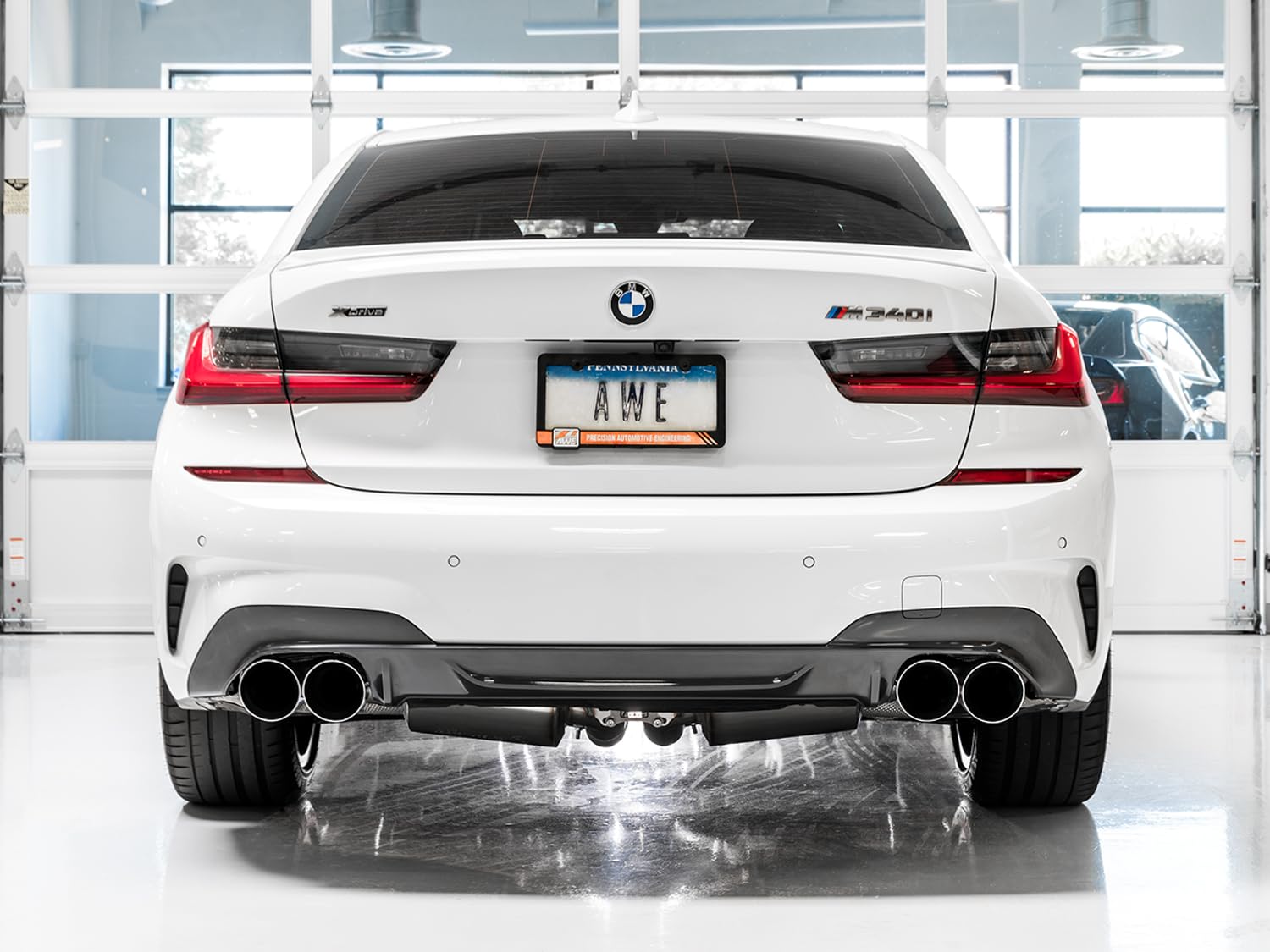 2019+ BMW M340i (G20) AWE Tuning Track Edition Exhaust - Quad Chrome Silver Tips - 3020-42078