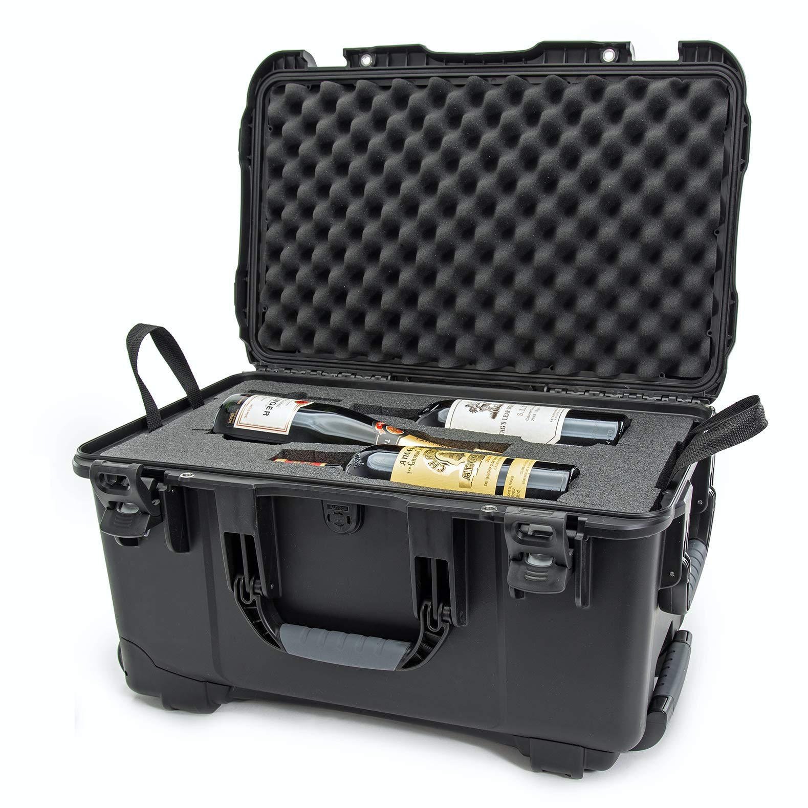 Nanuk 938 Travel Case Protective for 6 Bottles of Wine w/Wheels and Extendable Handle, TSA Approved - Black (938-6BTLS1)