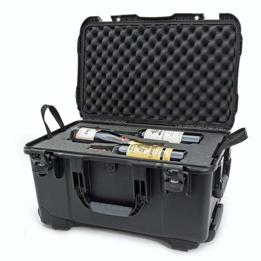 Nanuk 938 Travel Case Protective for 6 Bottles of Wine w/Wheels and Extendable Handle, TSA Approved - Black (938-6BTLS1)