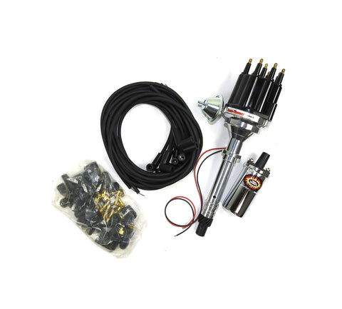 Bundle010 Pertronix Ignition Kit (Includes Chevy SB/BBPlay Distributor Black Male Cap), 1 Pack