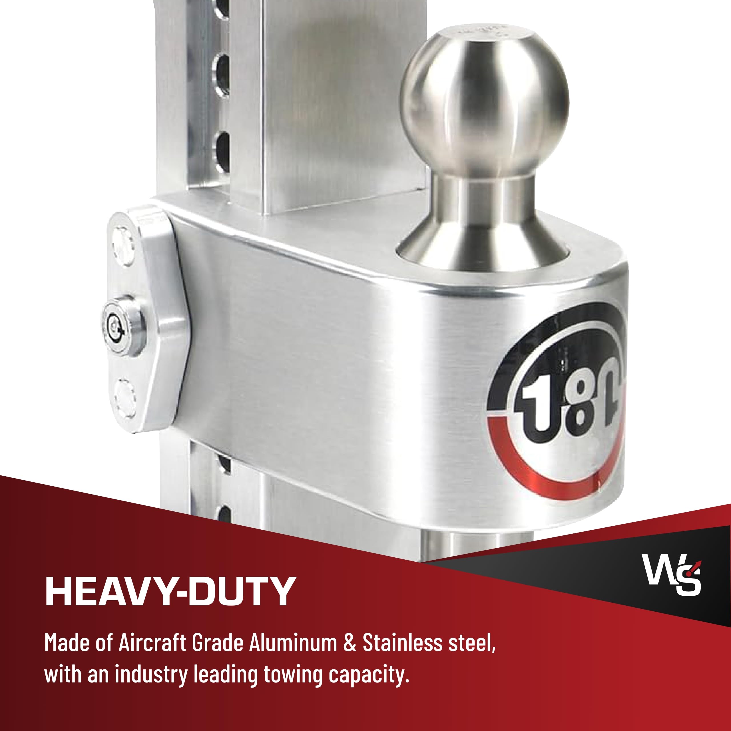 Weigh Safe Adjustable Hitch Trailer Ball Mount - 8" Adjustable Drop Hitch for 2.5" Receiver - Premium Heavy Duty Aluminum Trailer Tow Hitch w/ Stainless Steel Tow Balls (2" & 2 5/16") - 18,500 lbs GTW