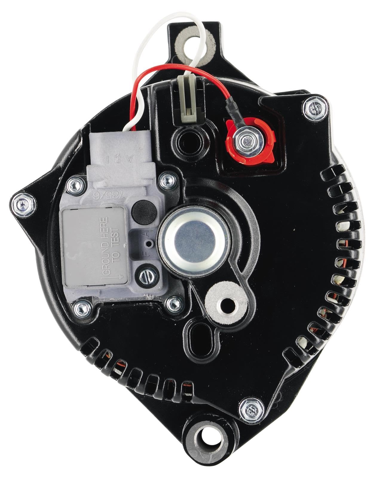 Black Powermaster 577491 Alternator (3G 155A 6 Groove Pulley Small Frame Mating 1 Wire)