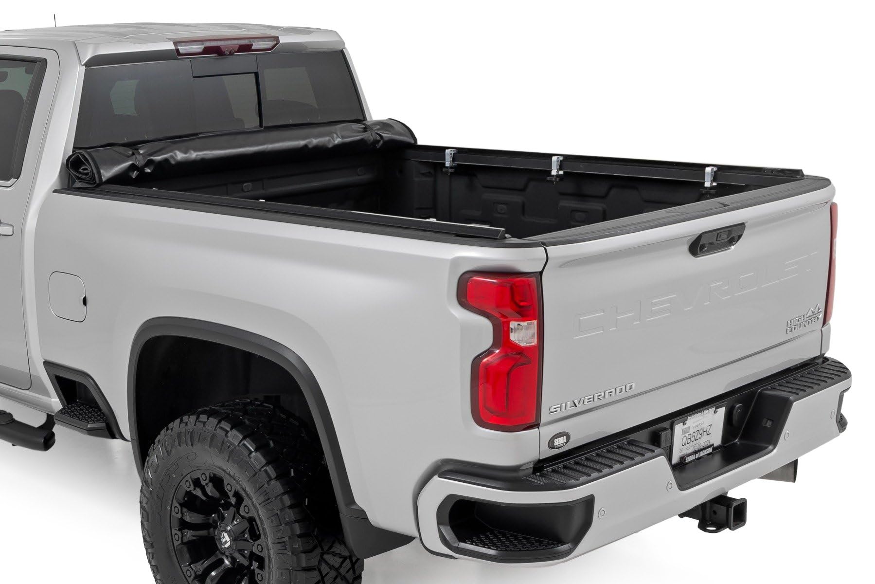 Soft Roll Up Rough Country Truck Bed Tonneau Cover for Chevy Silverado & GMC Sierra 2500HD/3500HD (2020-2026) - Fit 6'9 Bed, Weatherproof Bed Cover