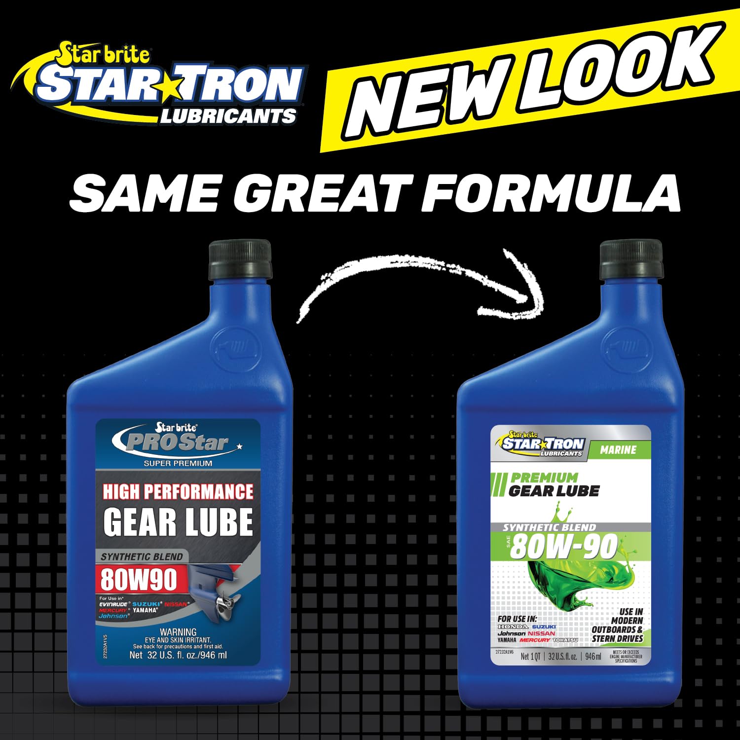 STAR BRITE Synthetic Blend Star Tron Lower 80W-90 Unit Gear Lube - Marine Grade, High Viscosity Gear Oil for Outboard Motors, 32 Ounce Quart (027232)