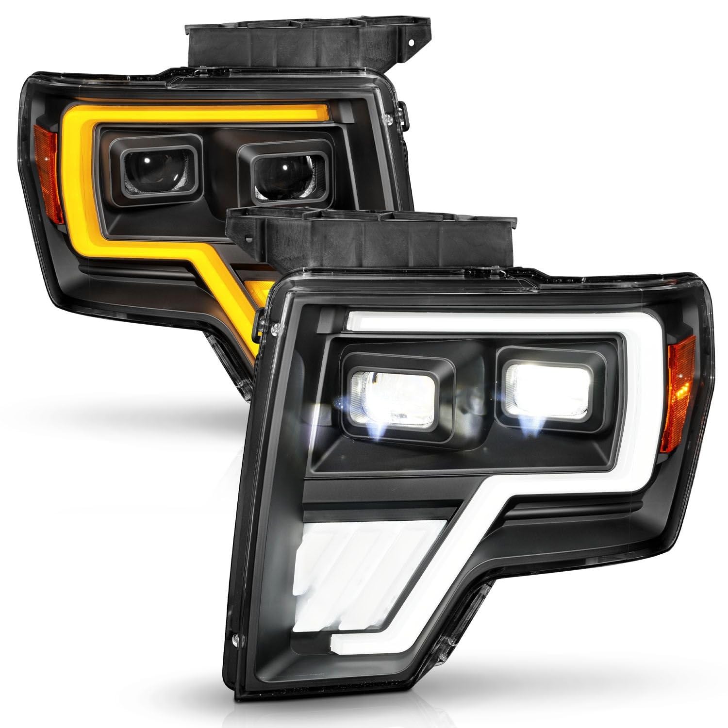 Black Anzo Seqential DRL Bar Projector LED Headlights