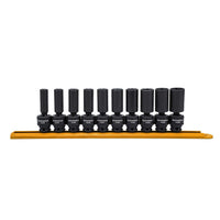 10 Pc. GEARWRENCH 3/8 Inch Drive 6 Pt. Deep Universal Impact Socket Set, Metric - 84924N