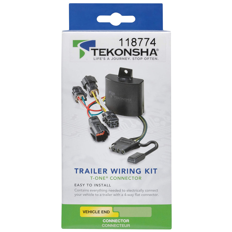 TEKONSHA T-One® Harness T-Connector, 4-Way Flat, Compatible with Select Volvo XC70 Black