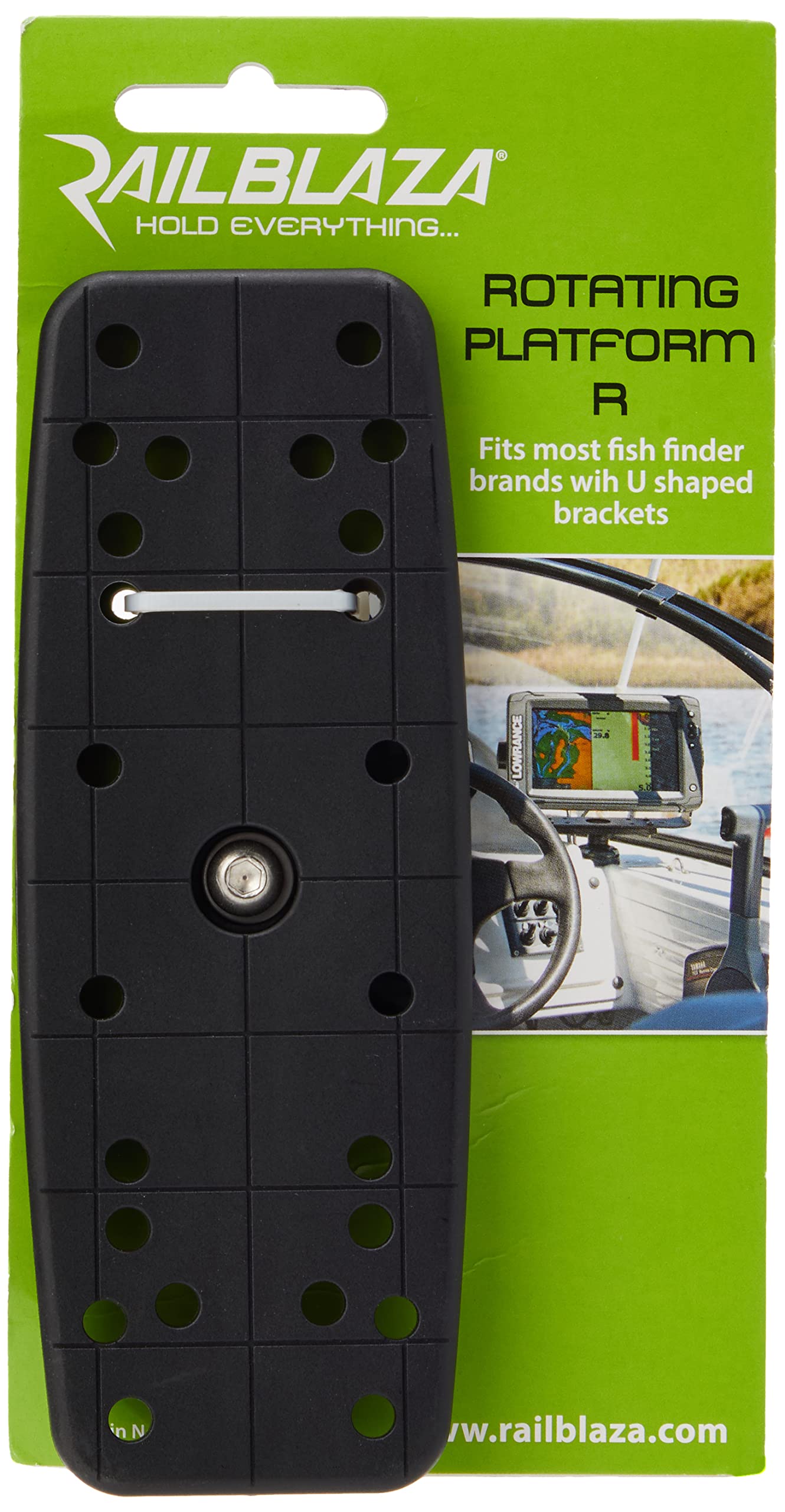 Rotating RAILBLAZA Fish Finder Platform with StarPort Mount, Compatible with Lowrance, Garmin, Humminbird and More