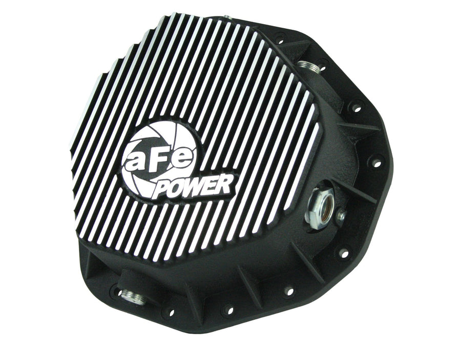 aFe POWER Rear Differential Cover Pro Series Black w/Machined Fins - #46-70092 - Dodge Diesel Trucks 03-05 L6-5.9L (td)