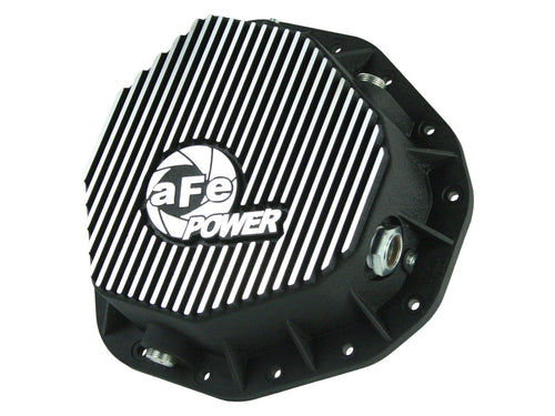 aFe POWER Rear Differential Cover Pro Series Black w/Machined Fins - #46-70092 - Dodge Diesel Trucks 03-05 L6-5.9L (td)