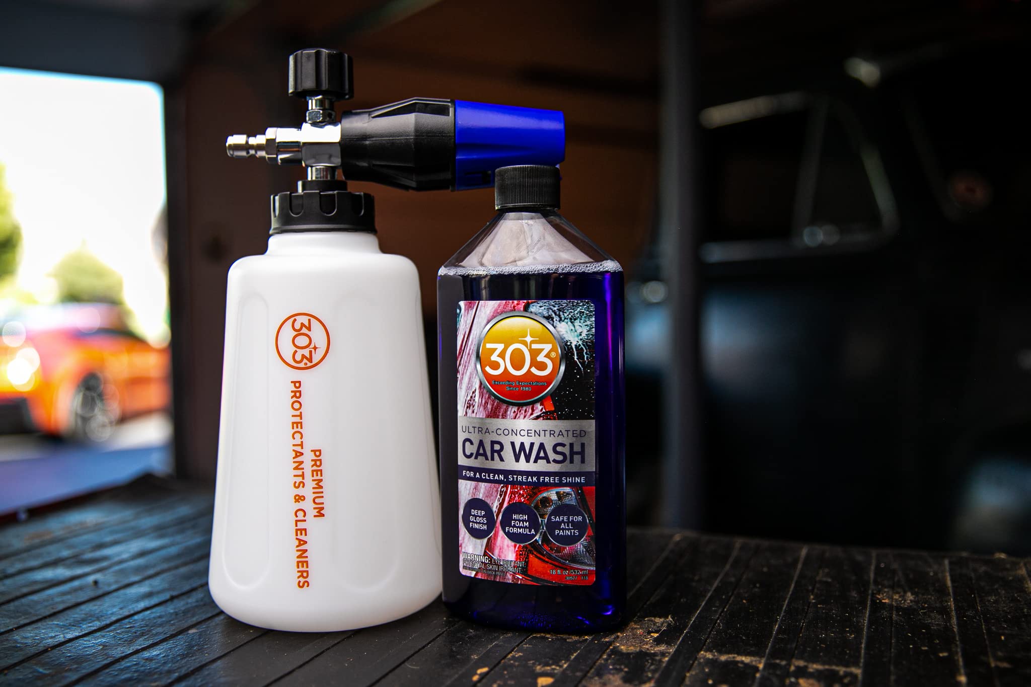 Foam Cannon 303 Products for Pressure Washer, Heavy Duty Foam Gun with Anti-Corrosive Stainless-Steel Fitting & Adjustable Foam Spray for Car Wash & Detailing, 2L Reservoir (39030)
