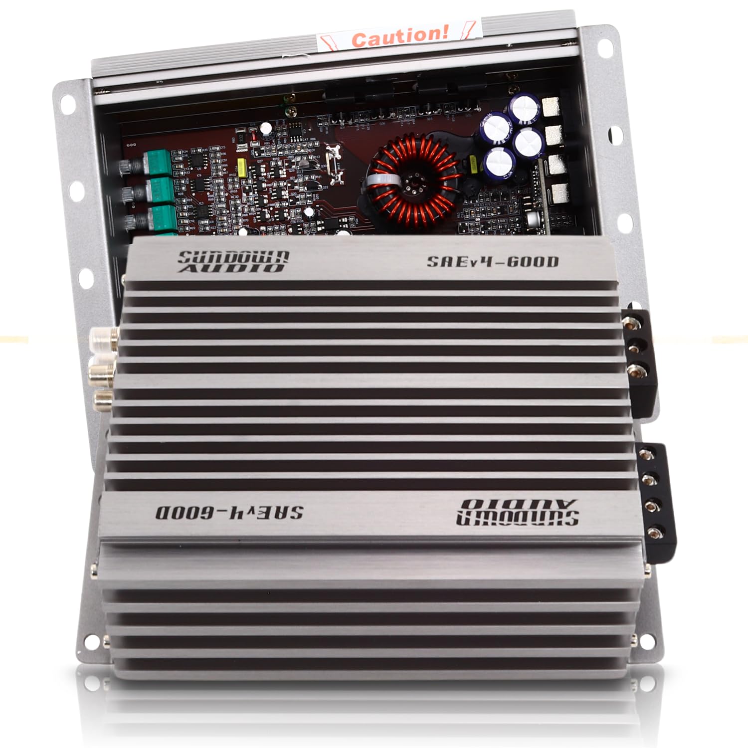 Sundown Audio Class D SAEv4-600D Monoblock Car Subwoofer Amplifier - 600W RMS @ 1 Ohm - Heavy Duty Heat Sink, Variable Lowpass/Subsonic Filters, Phase Control, Remote with Clip Indicator