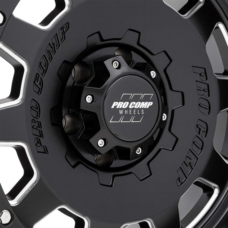 WHL PRO COMP 17X965.5 SATIN BLACK/MILLED 2500 lbs.