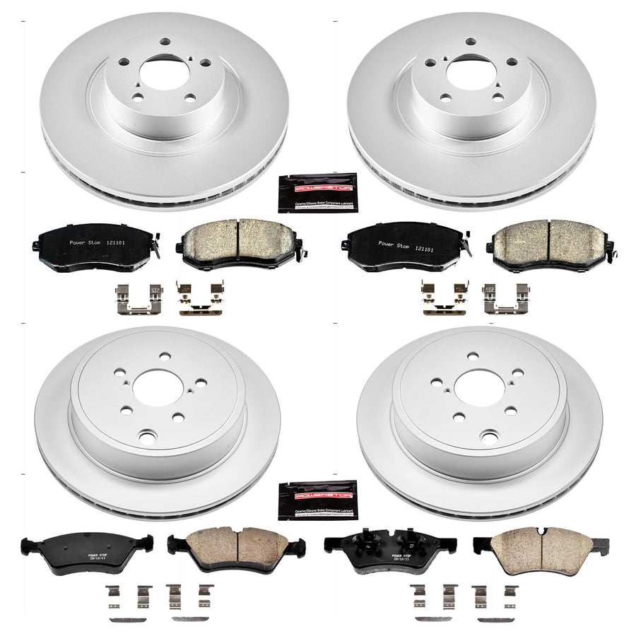 Power Stop CRK6164 Brake Rotor & Coated Ceramic Brake Pads- front & rear For Scion FR-S, Subaru BRZ, Toyota 86, Toyota GR86 [Model Specific]