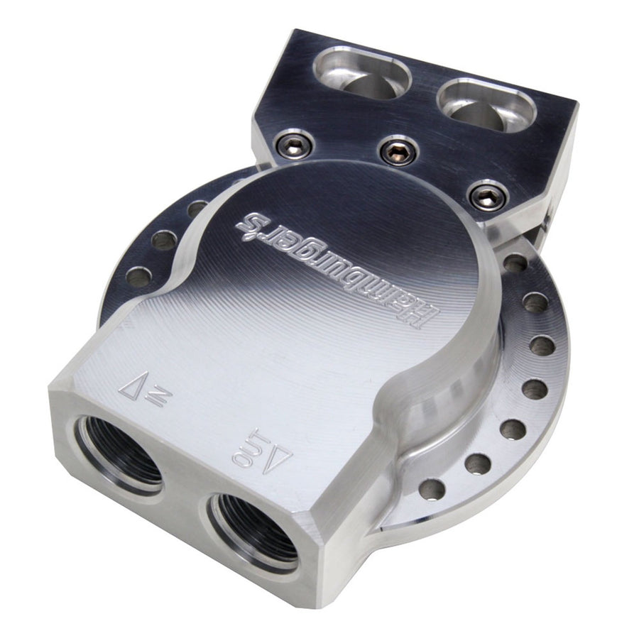 Remote Oil Filter Base Trans-Dapt Performance 3302 Universal Single Aluminum Multi-Position For HP4 Filter