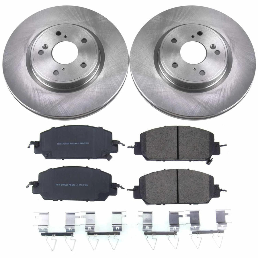 Power Stop KOE7872 Front Replacement Brake Kit-OE Brake Rotors & Ceramic Brake Pads For Honda CR-V 2017-2023 [Model Specific]