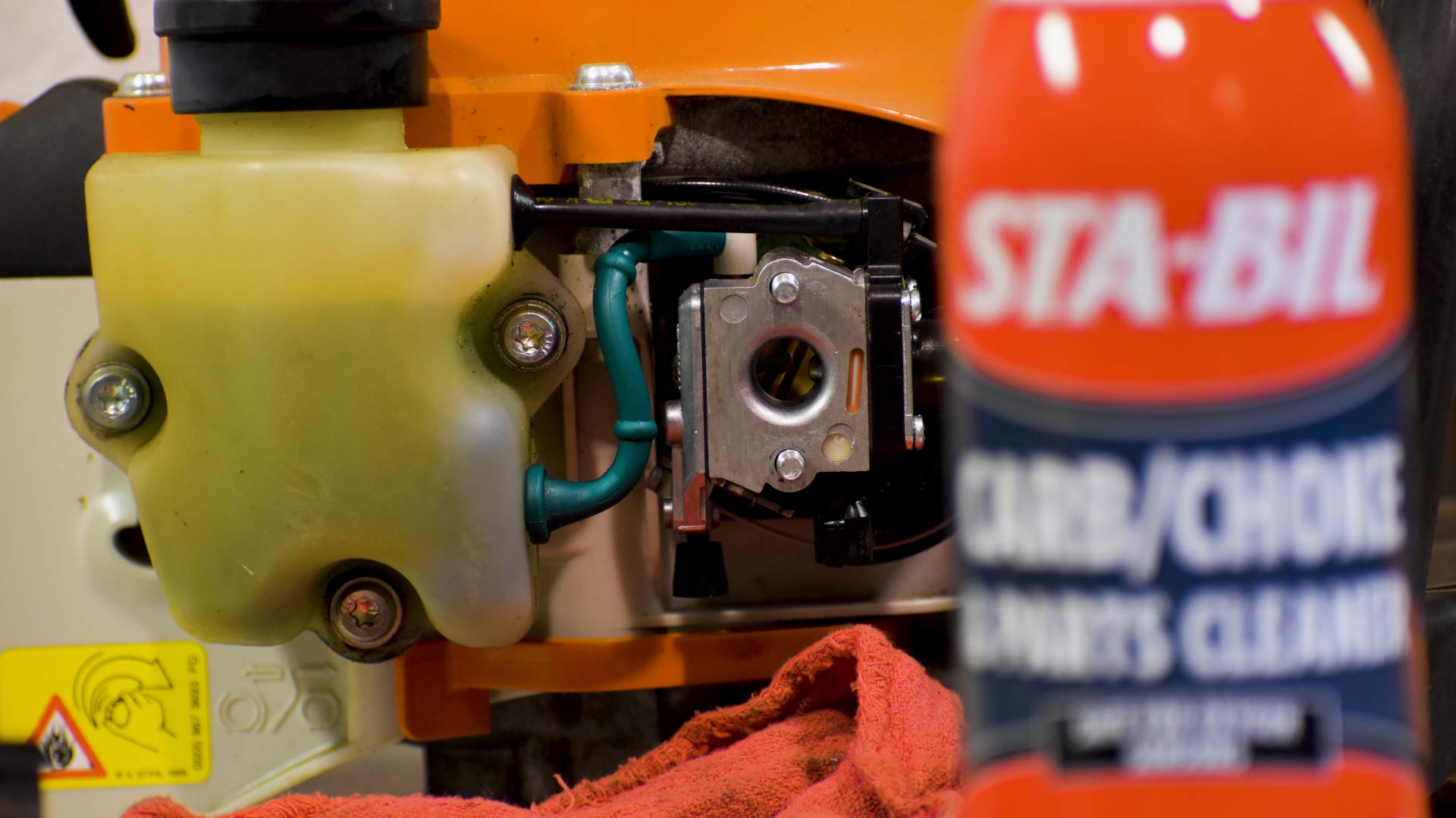 STA-BIL Parts & Carb/Choke Cleaner - Safe For Oxygen Sensors - Dissolves Gum, Varnish, Dirt, & Carbon Deposits - Cleans unpainted Metal Parts - High Grade Formula, 12.5 oz (22005)
