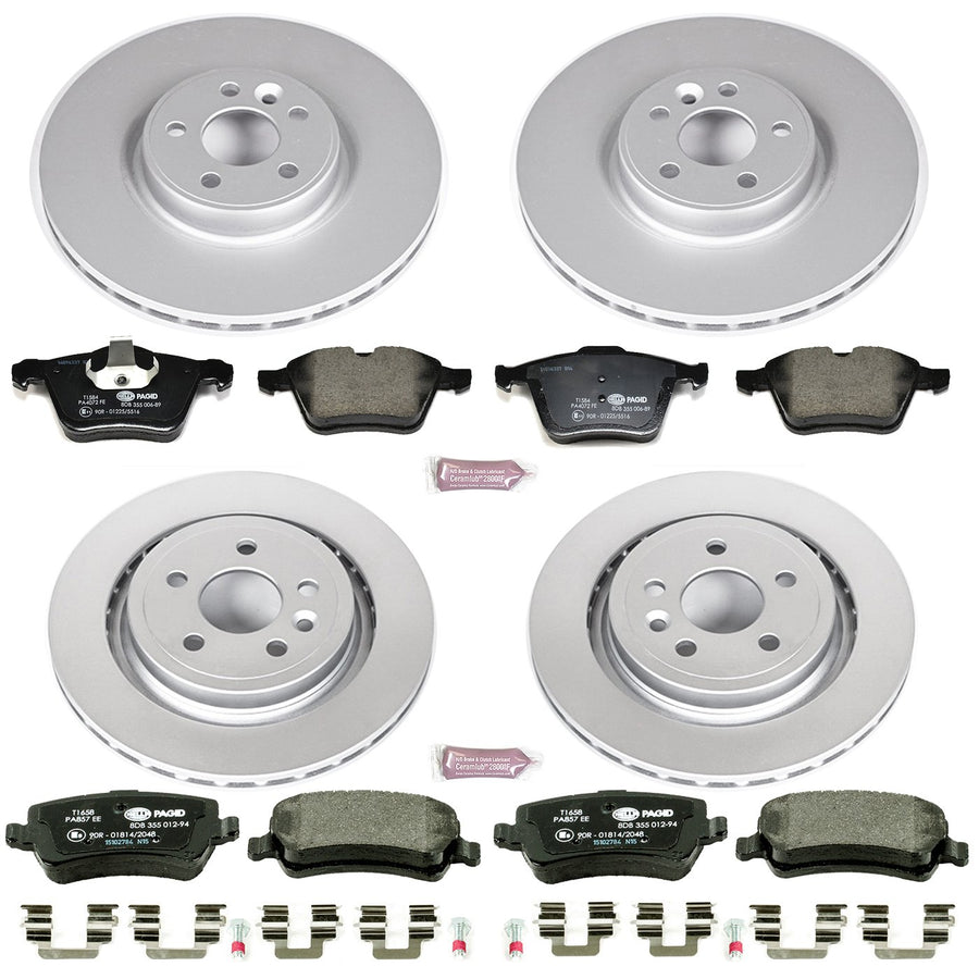 Power Stop ESK5617 Euro-Stop Front & Rear Brake Kit For Volvo S60 2011-2014, Volvo S80 2007-2014 [Model Specific]