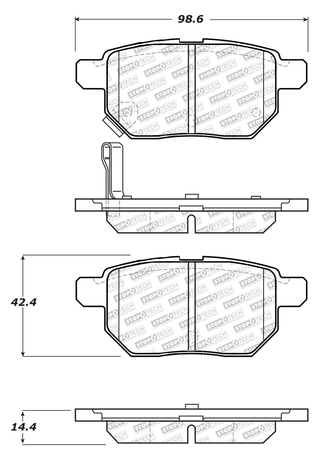 Brake Pads StopTech 305.13540 Street Select with Hardware