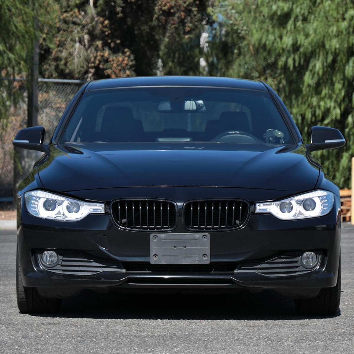 LED U-Halo Projector Headlights SPEC-D TUNING w/LED Strip Compatible with 2012-2015 BMW F30 3-Series Sedan HID Type, Left + Right Pair Headlamps Assembly