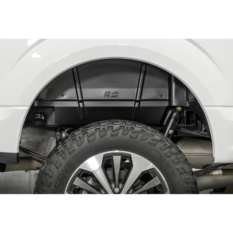 Rough Country Rear Fender Liners for Ford F-150 (2015-2020) - Heavy-Duty Rear Wheel Well Liners for Mud & Debris Protection, Made in USA
