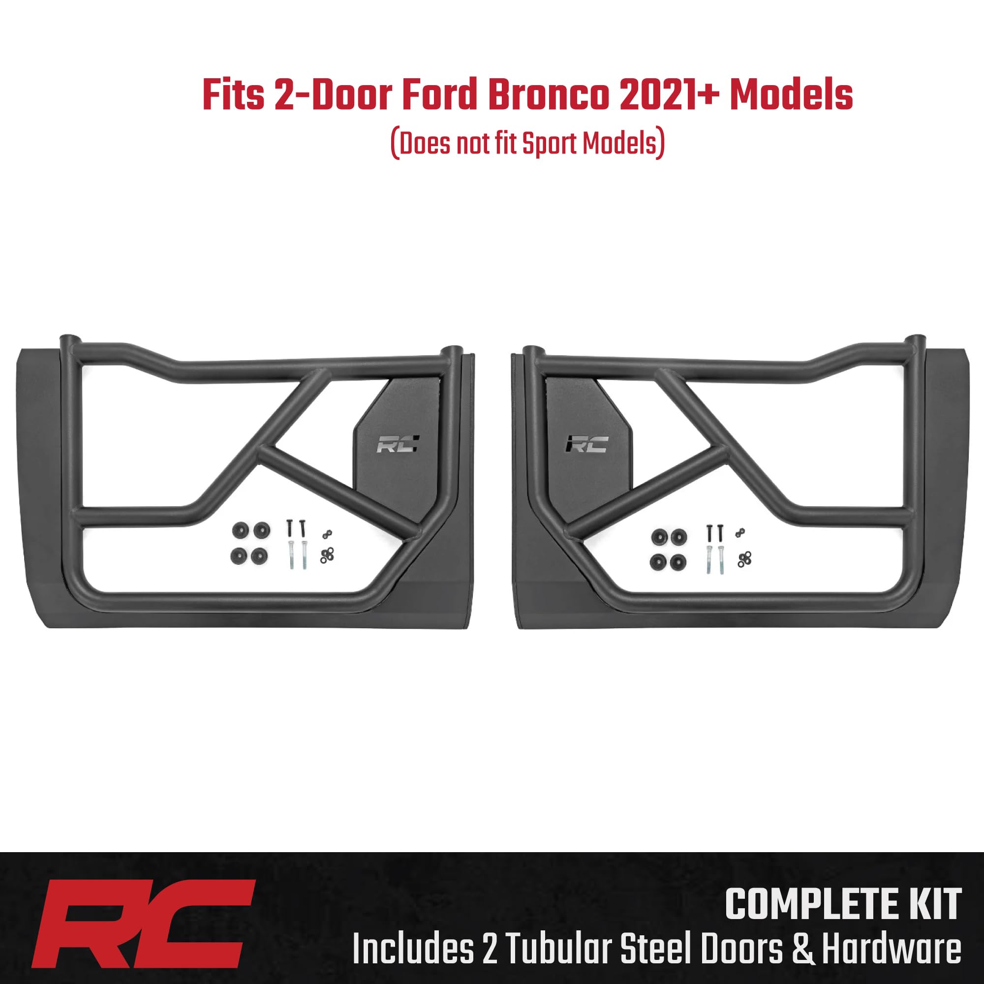 Steel Tube Doors Rough Country for Ford Bronco 2-Door (2021-2024)
