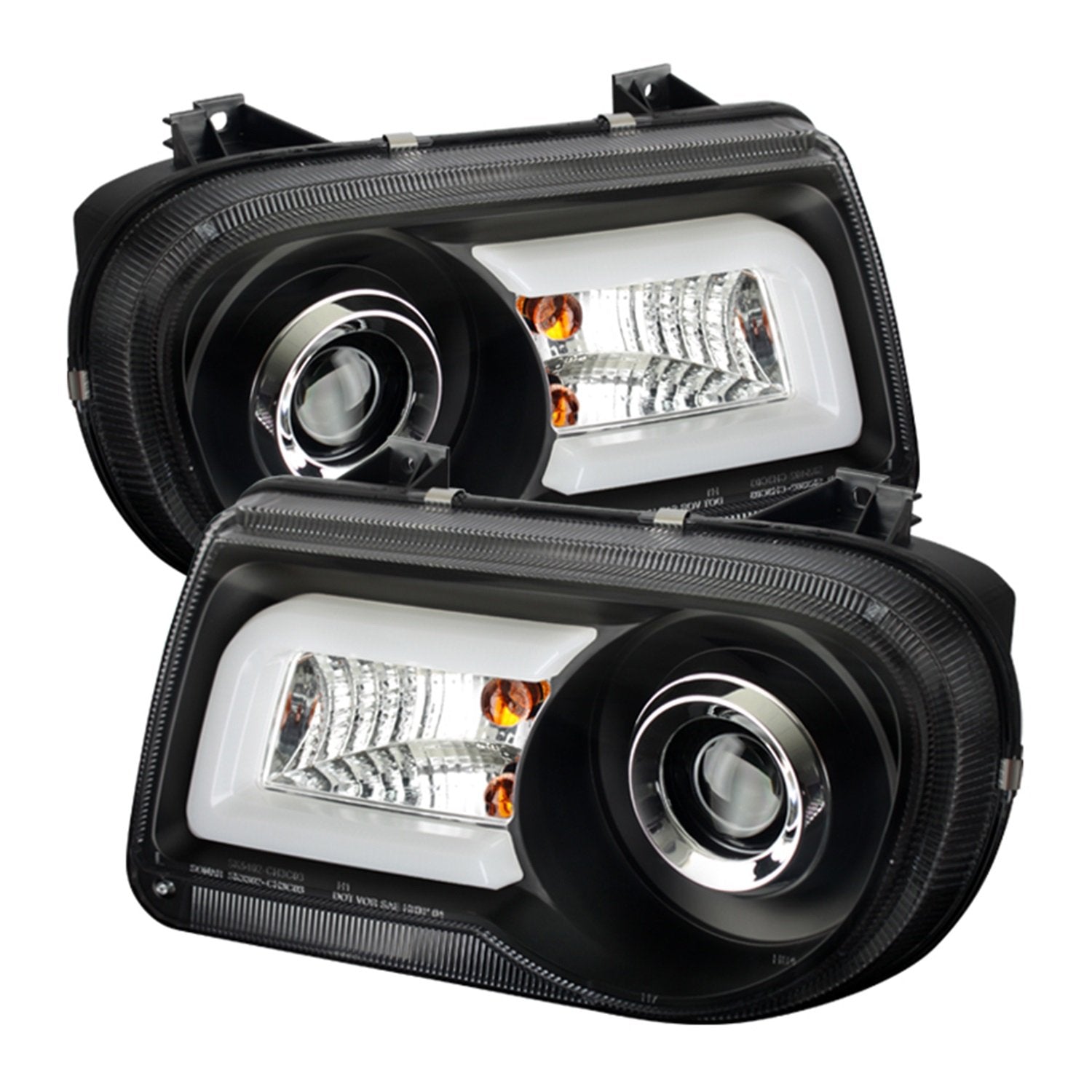 Chrysler 300C 05-10 Spyder 5075659 Projector Headlights - LED DRL - Black - High/Low H7 (Included)