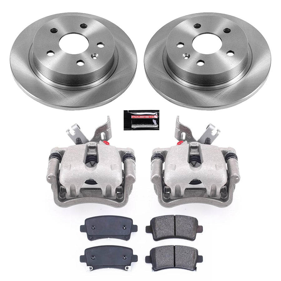 Power Stop KCOE5531 Replacement Autospeciality Rear Caliper Kit- OE Rotors, Ceramic Brake Pads, Calipers For Buick LaCrosse, Buick Regal, Chevrolet Mal, Saab 9-5 [Model Specific]