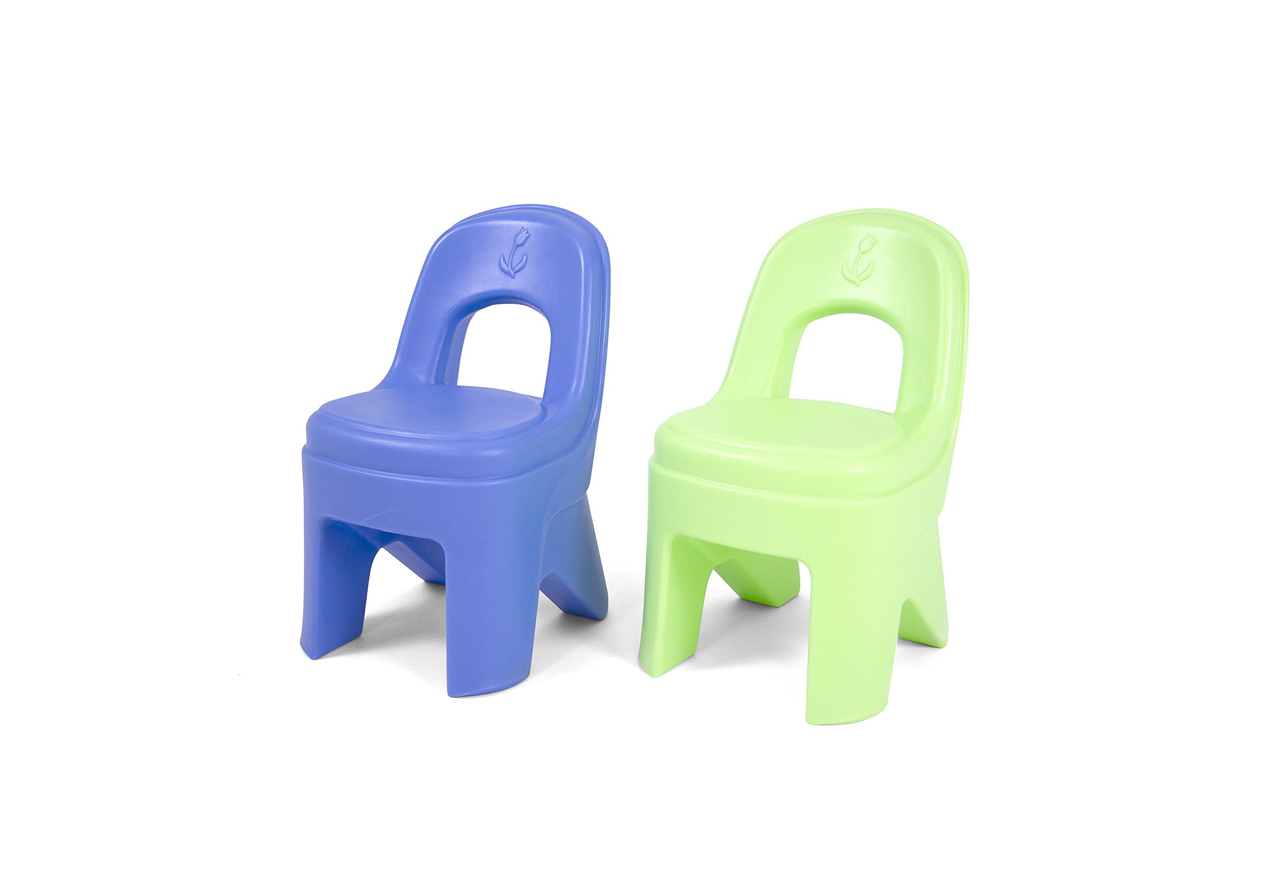 Simplay3 Kids Chair Play Around, 2-Pack of Toddler Chairs for Play Table - Blue and Lime Green, Made in USA